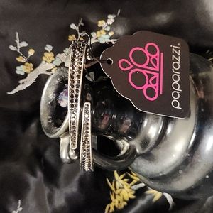 Paparazzi Black Rhinestone Clamper Bracelet